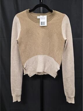 TOME Collective Rent the Runway Pre-Loved Colorblock Peplum Sweater, Brown, S